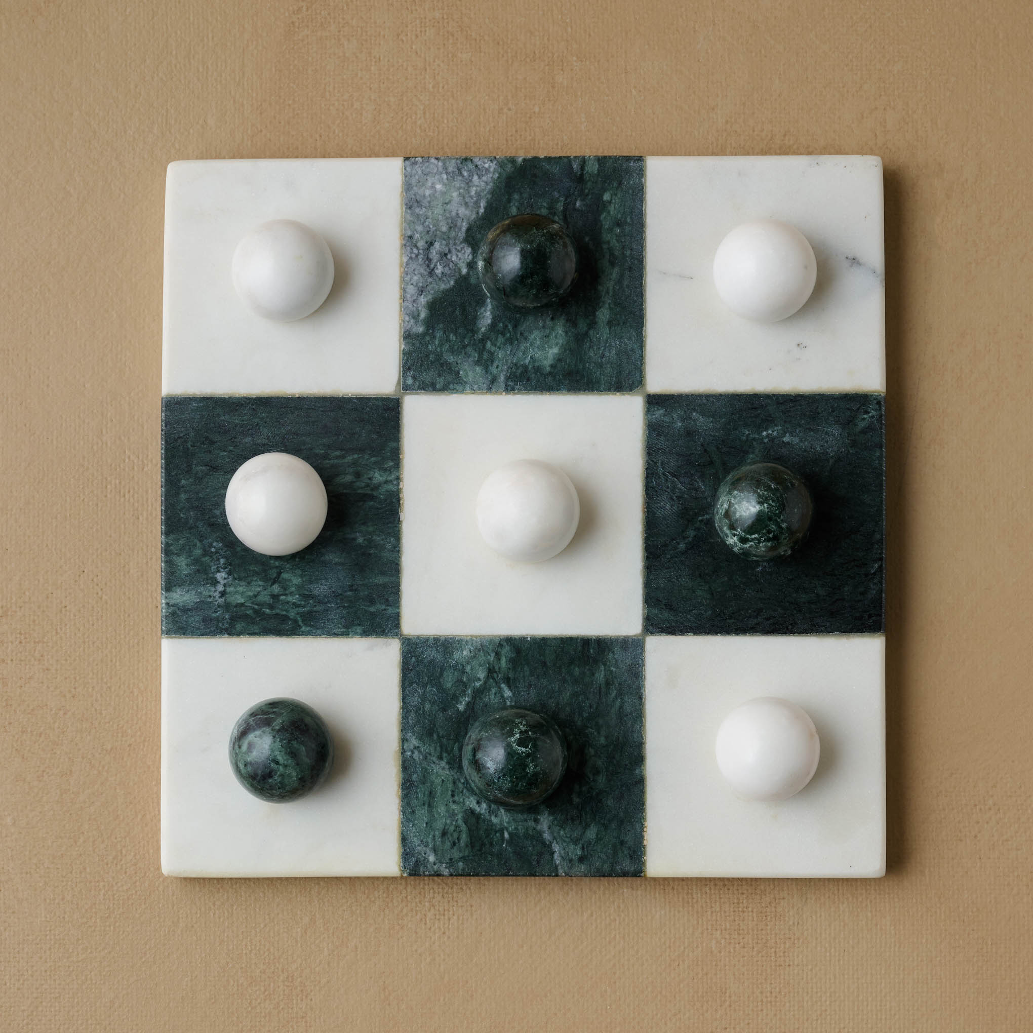 Green and White Marble Tic Tac Toe - Magnolia